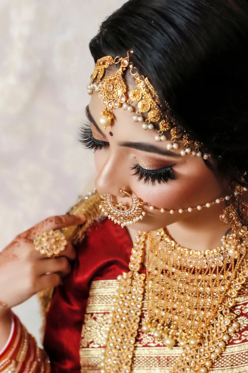 Moti Drop Maang Tikka — styled
