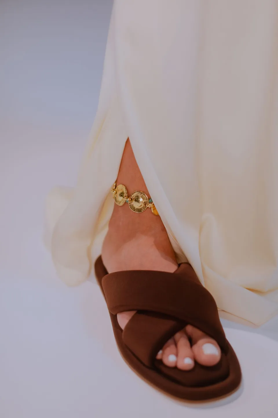 Delicate Gold Chain Anklet — styled