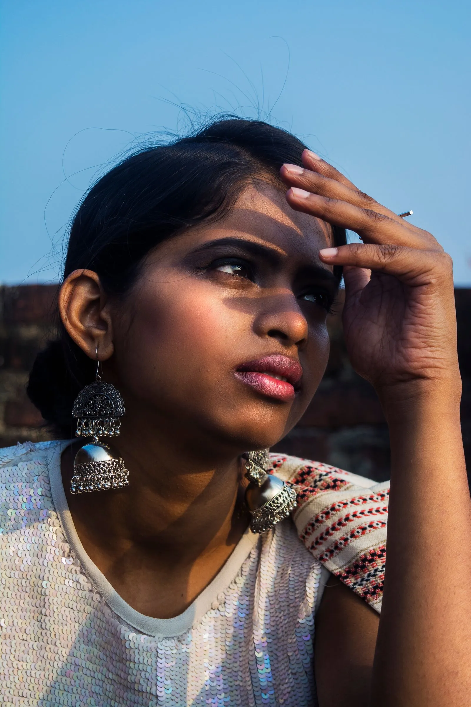 Mayur Meenakari Jhumkas — styled
