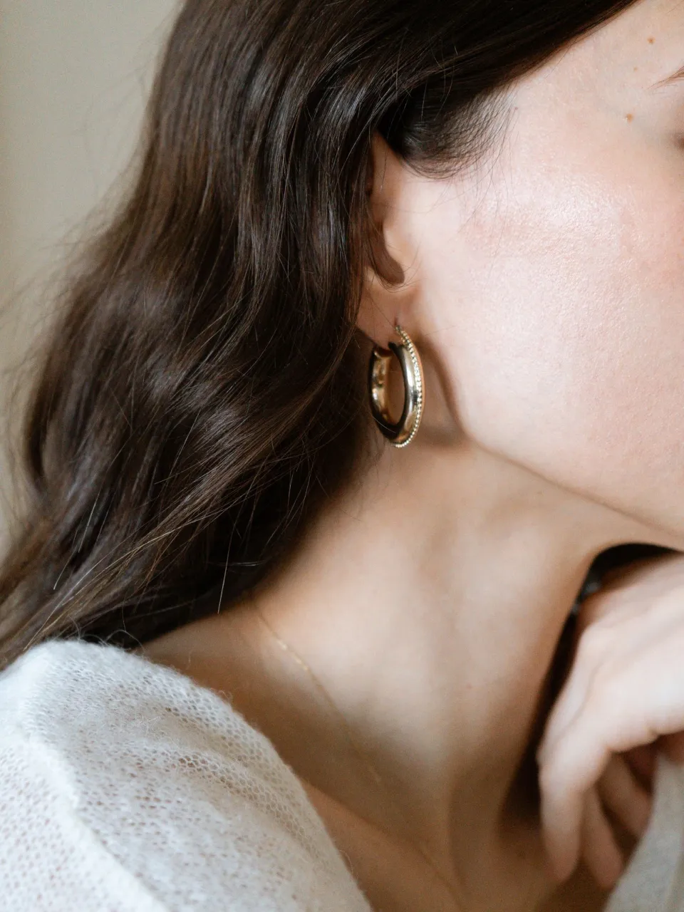 Aabha Textured Hoops — styled