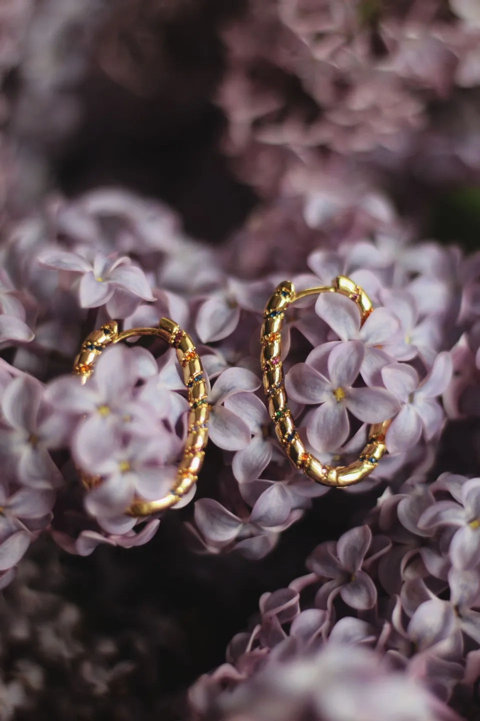 Lilac Bloom Hoops