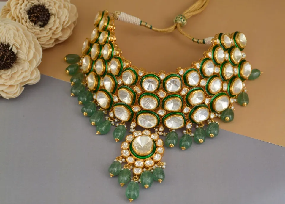 Hari Polki Emerald Choker