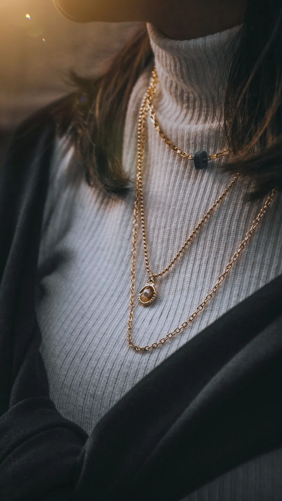 Trio Layered Chain Necklace — styled