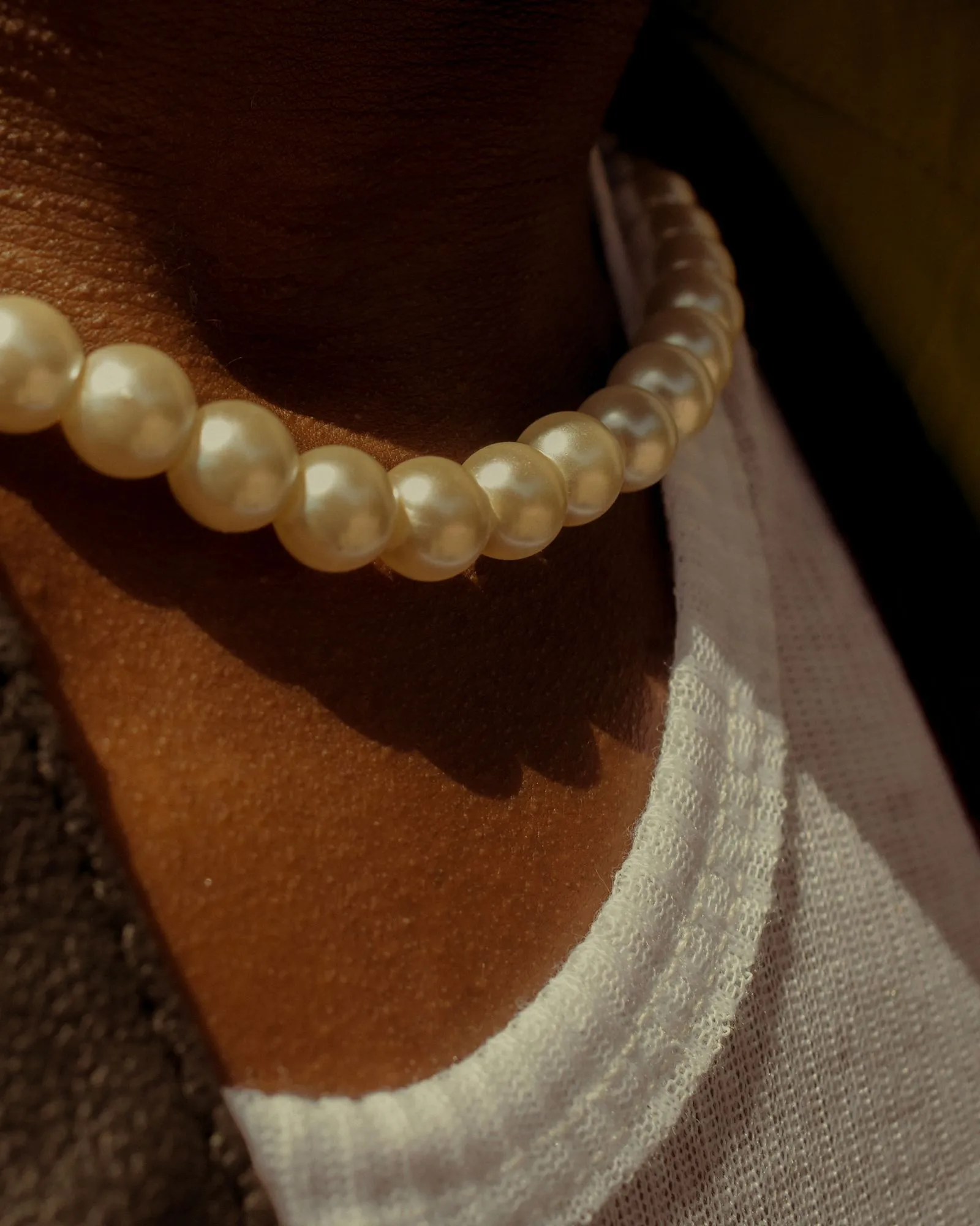 Baroque Pearl & Gold Necklace — styled